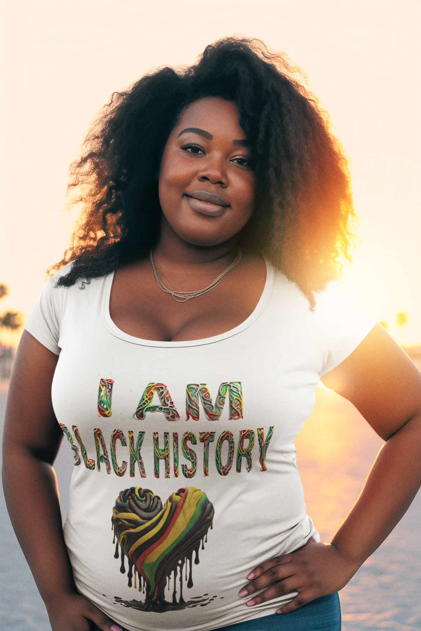 Women's Short Sleeve I am Black History T- Shirt