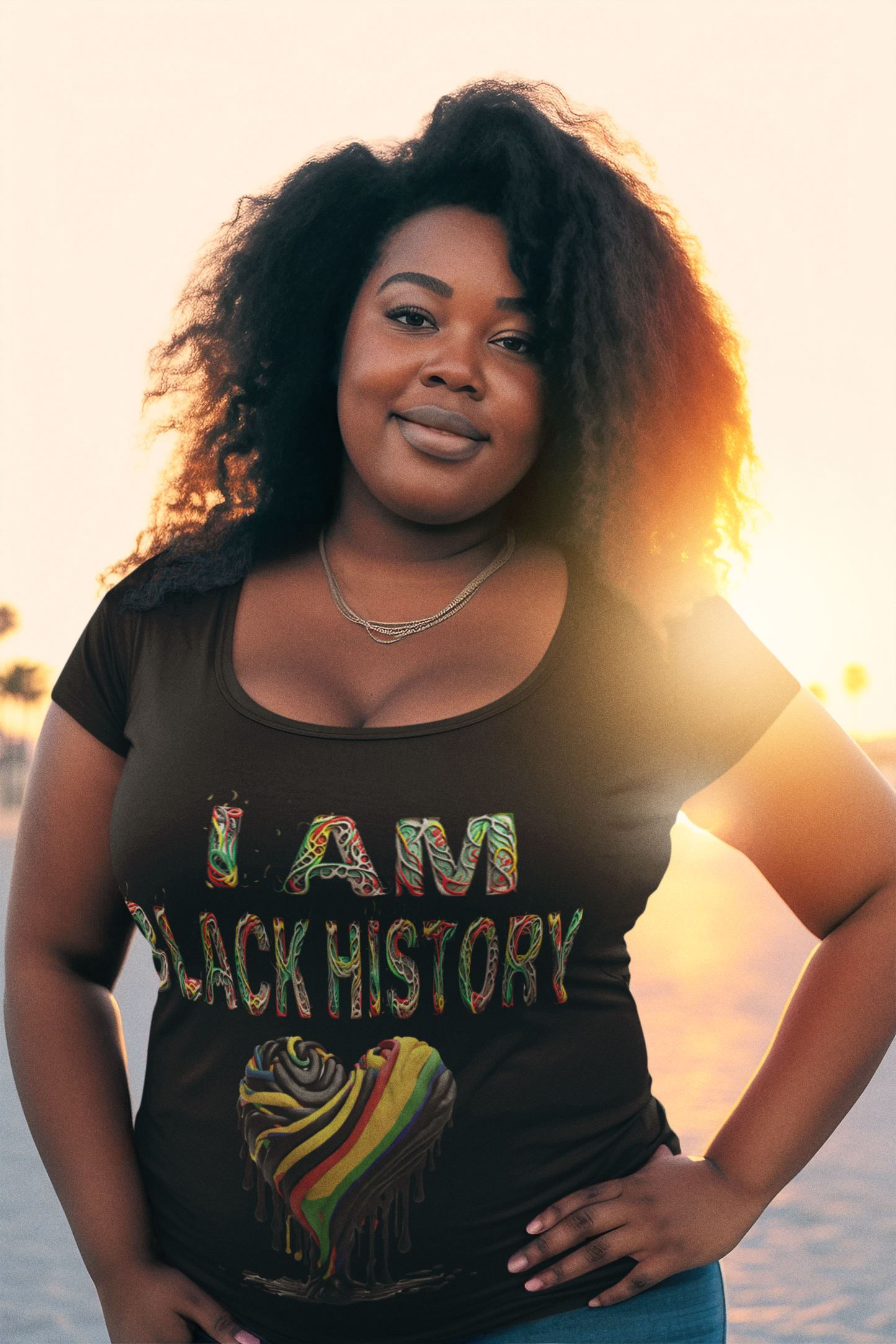 Women's Short Sleeve I am Black History T- Shirt