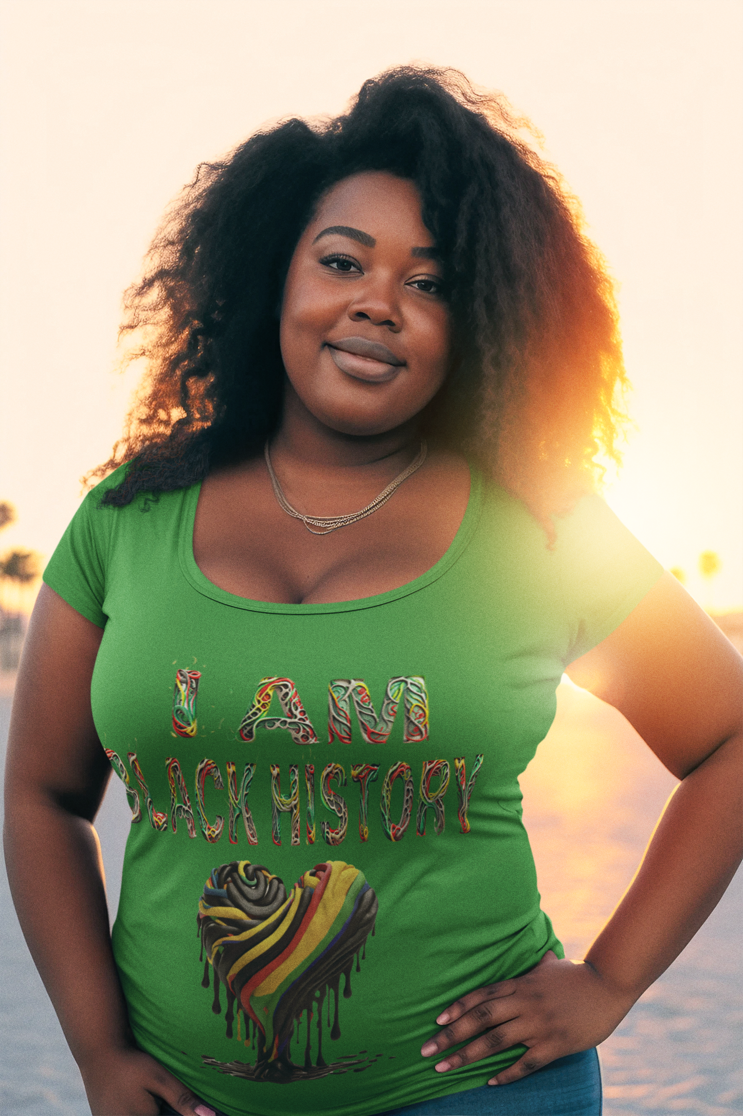 Women's Short Sleeve I am Black History T- Shirt