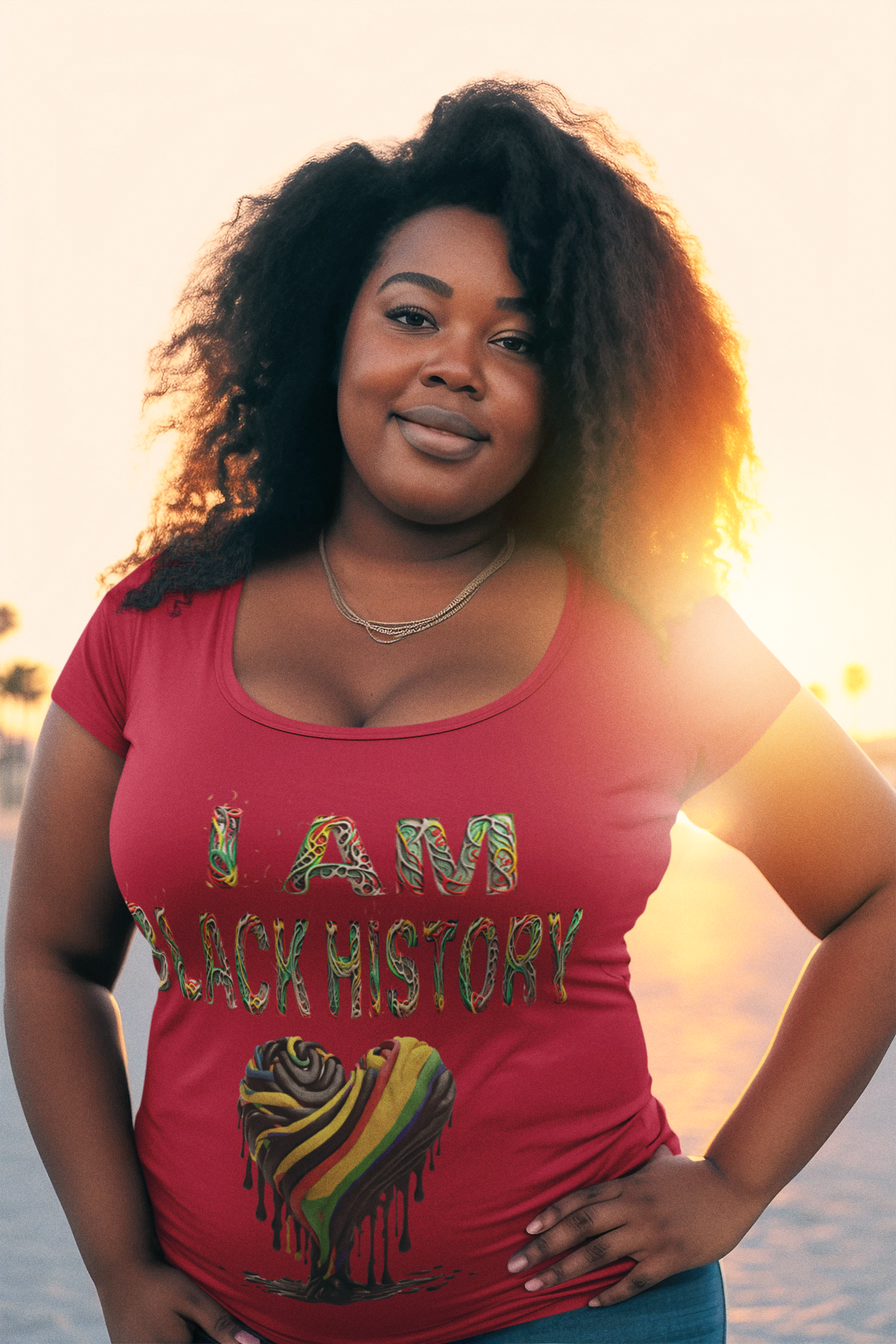 Women's Short Sleeve I am Black History T- Shirt