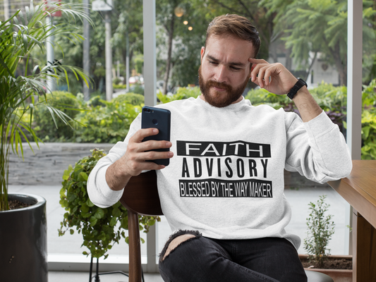 Men's Blessed By The Waymaker Long-Sleeve- Sweatshirt - Faith - Inspired Apparel