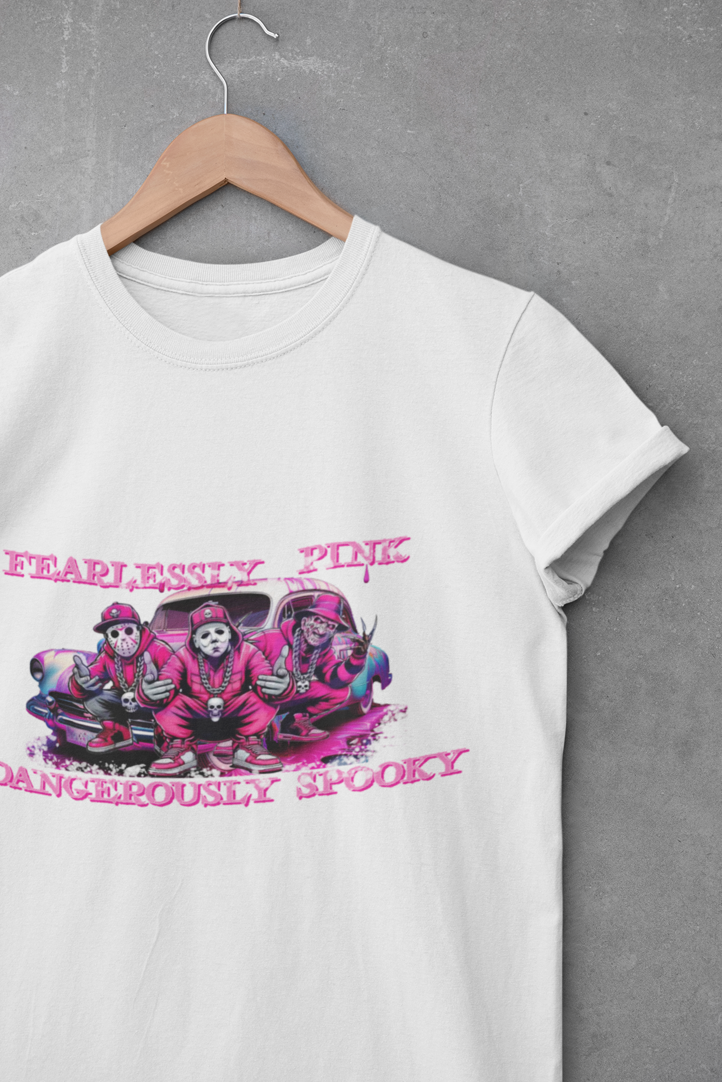 Women's Fearlessly Pink, Dangerously Spooky Tee – Bold & Stylish Short Sleeve Shirt