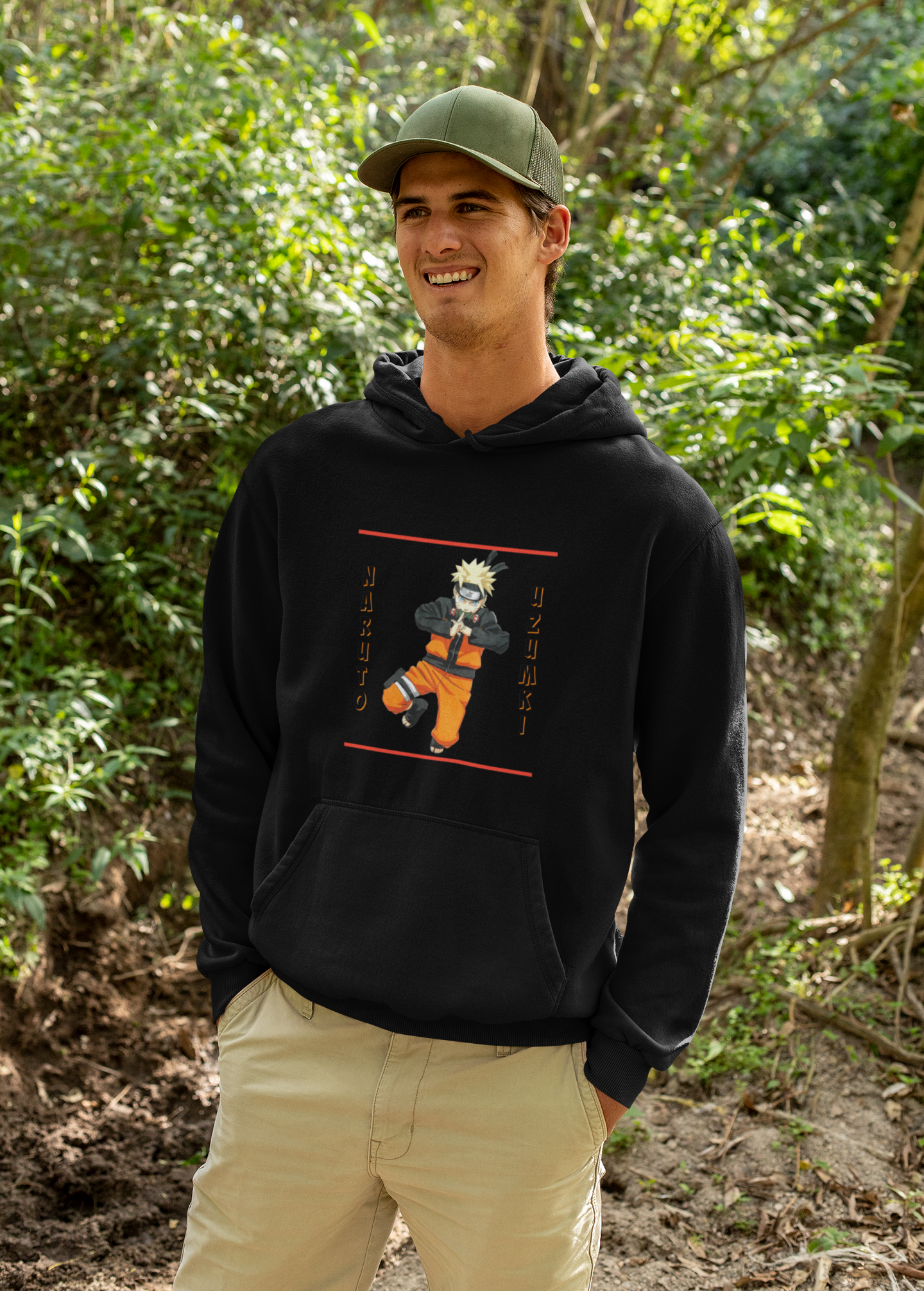 Men's Naruto Long-Sleeve Hoodie - Stylish Anime-Inspired Graphic Sweatshirt