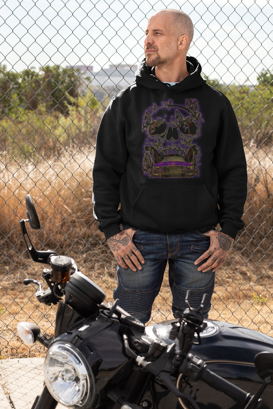 Men's Butterfly Skull Long-Sleeve Hoodie Bold & Stylish Design