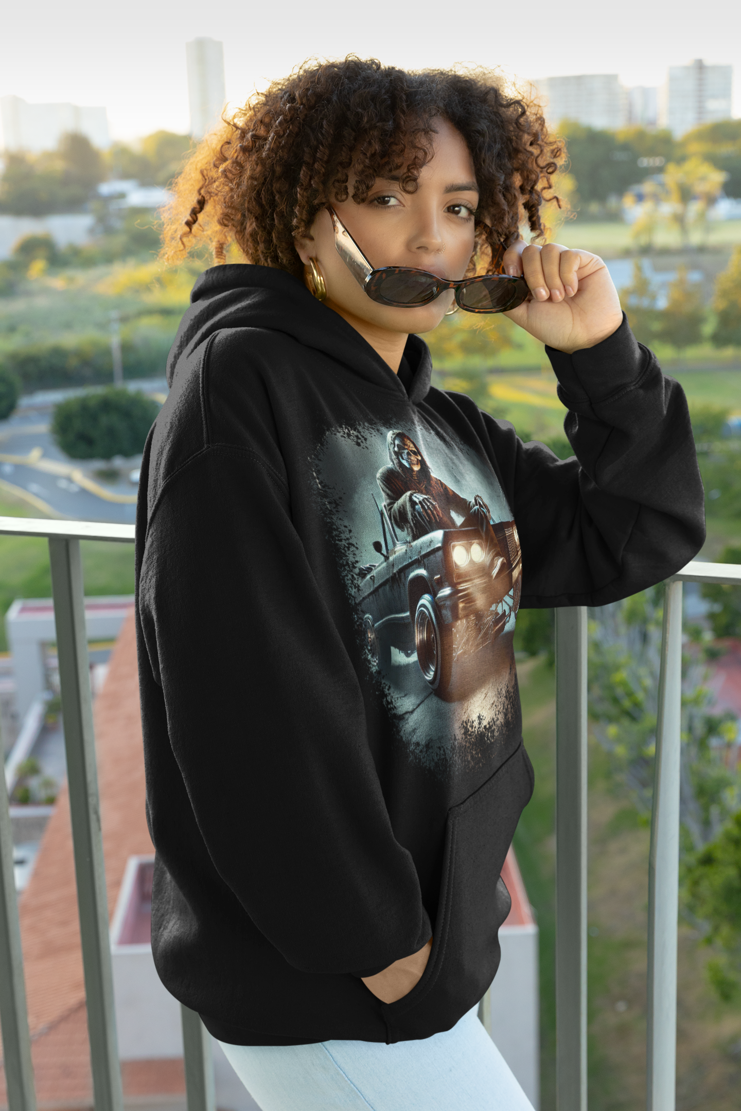 Unisex Reaper Vibes Long Sleeve Hoodie - Embrace The Dark Ride In Style