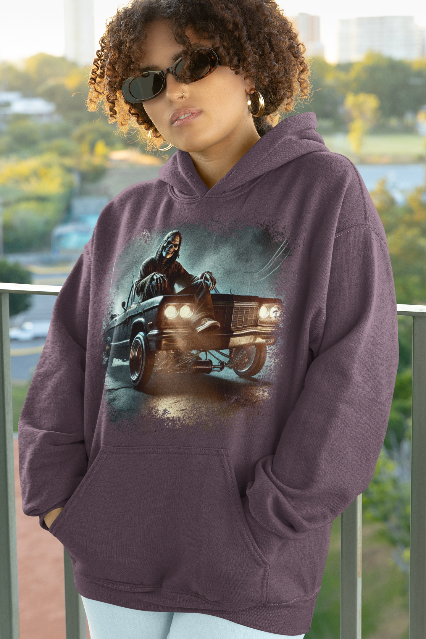 Unisex Reaper Vibes Long Sleeve Hoodie - Embrace The Dark Ride In Style