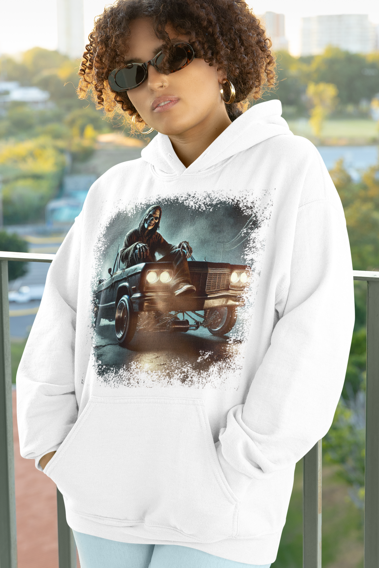 Unisex Reaper Vibes Long Sleeve Hoodie - Embrace The Dark Ride In Style