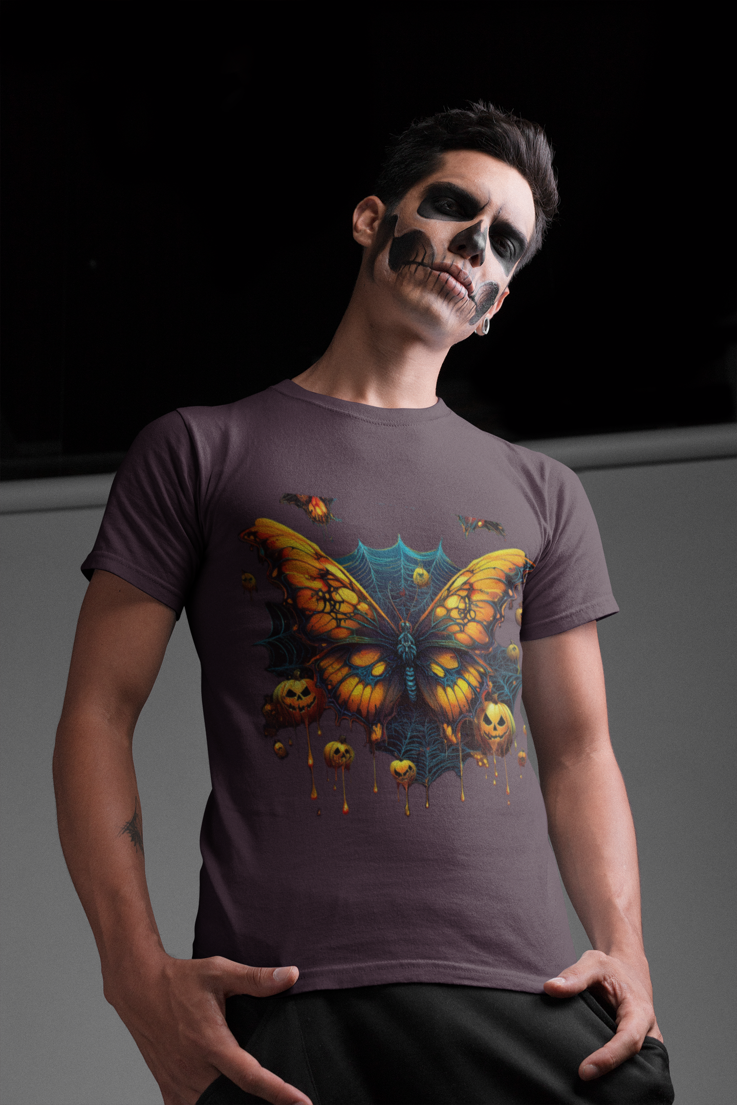 Unisex Pumpkin Butterfly Tee – Unique Short-Sleeve Shirt for Fall & Halloween