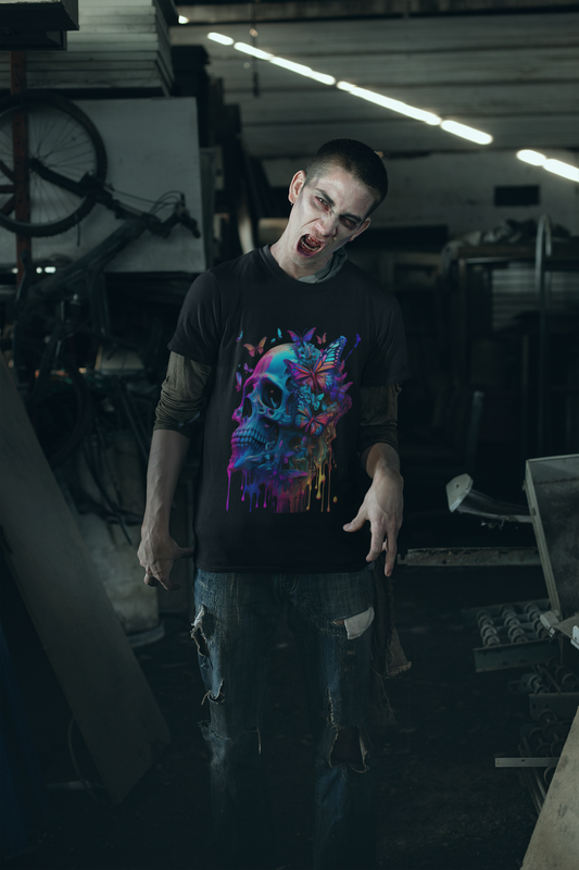 Unisex Short-Sleeve Dripping Skull Halloween Tee